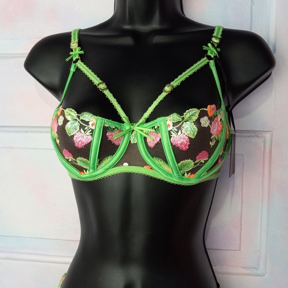 GARTER BELT SOLD! Honey Birdette luxury lingerie 🍓 & 🌸 set! - Picture 10 of 16